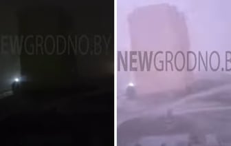 «Смотрите, творится какая-то фигня» — В Гродно засняли снег и молнию одновременно — Видео