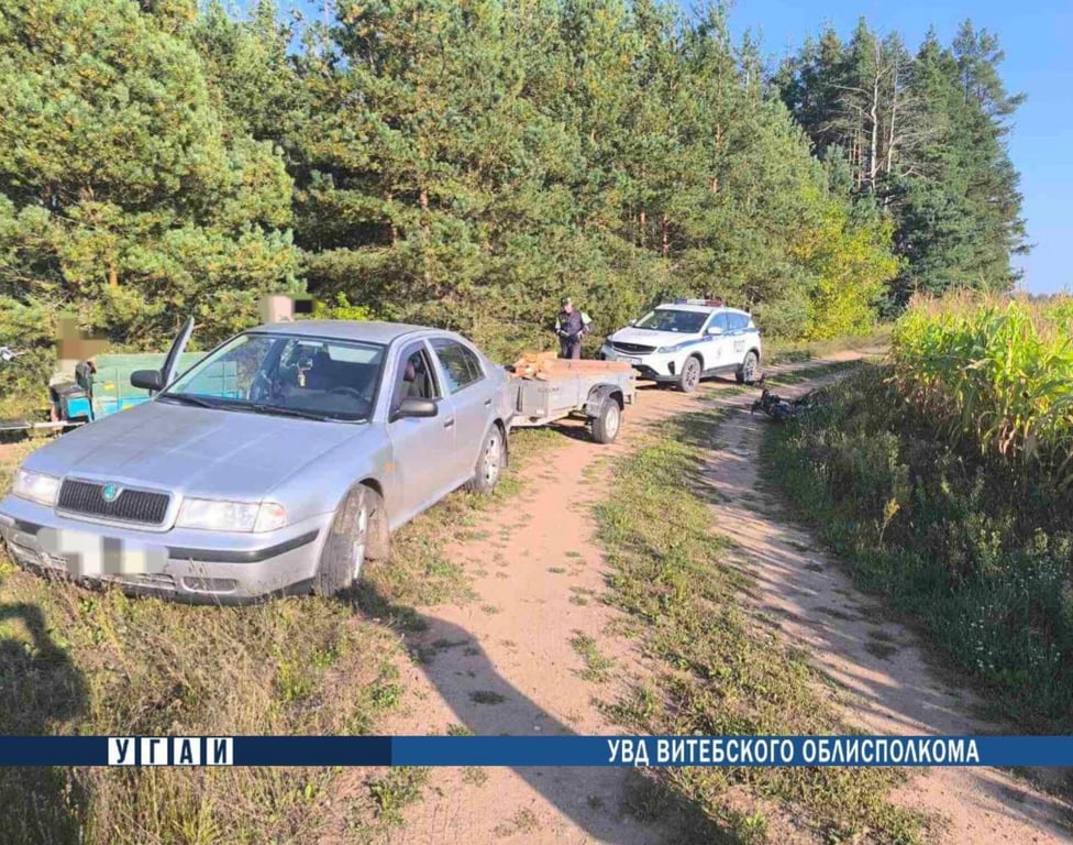 Девушка на электровелосипеде столкнулась с легковушкой в Шумилинском районе. Фото ГАИ