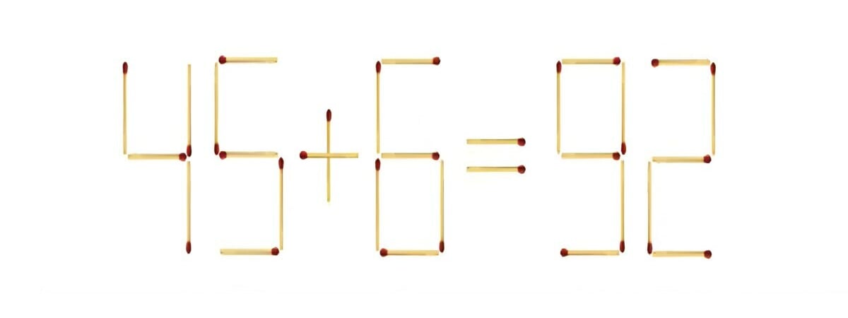 Одна спичка и всего 10 секунд. Куда переместить, чтобы получился правильный ответ? — Фото