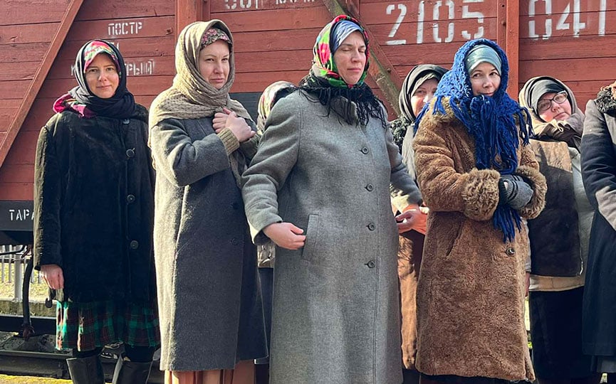 В Барановичах высадился десант немецких солдат. Идет съемка телефильма