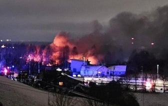 Самолет упал на жилой дом в Вильнюсе