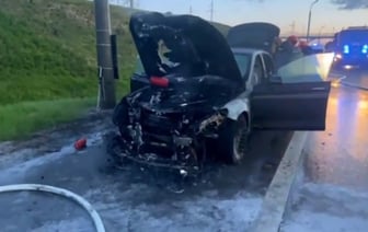 Пожар BMW на МКАДе из-за техосмотра