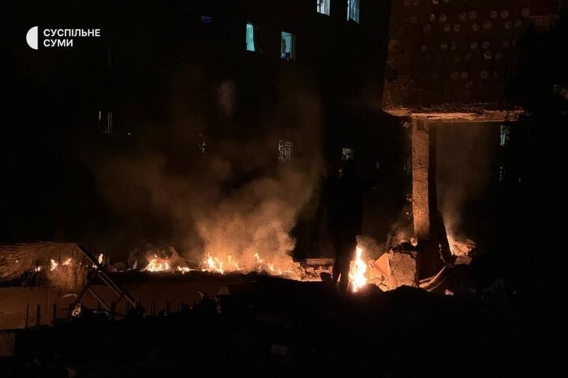 Последствия российского удара по украинским Сумам, 1 сентября 2024 года. Фото: "Суспільне Сумы"