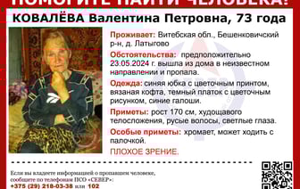 Пропажа старушки в Бешенковичском районе