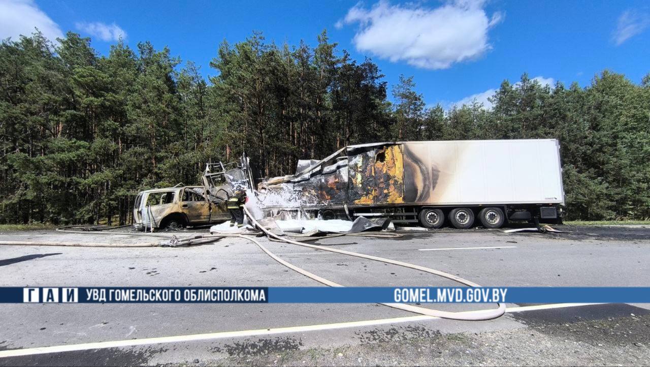 Внедорожник и фура загорелись после аварии на трассе М10 – погиб водитель