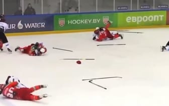 Массовая драка хоккеистов в Минске попала на видео