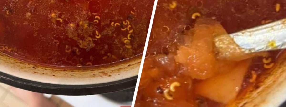 «Там много живых» — Гомельчанка пожаловалась на червей в приправе из магазина — Видео