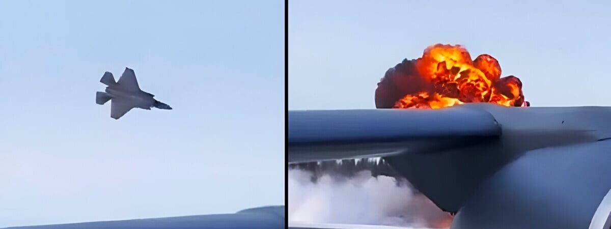 На видео попало, как на Аляске разбился американский военный истребитель F-35 — Видео
