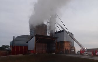 В Кобринском районе горел зерносушильный комплекс