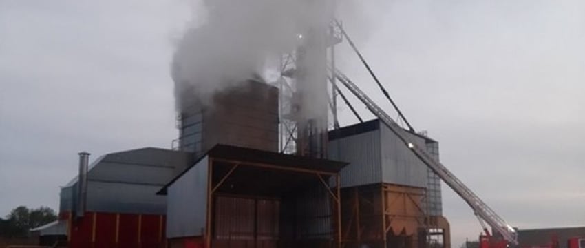 В Кобринском районе горел зерносушильный комплекс