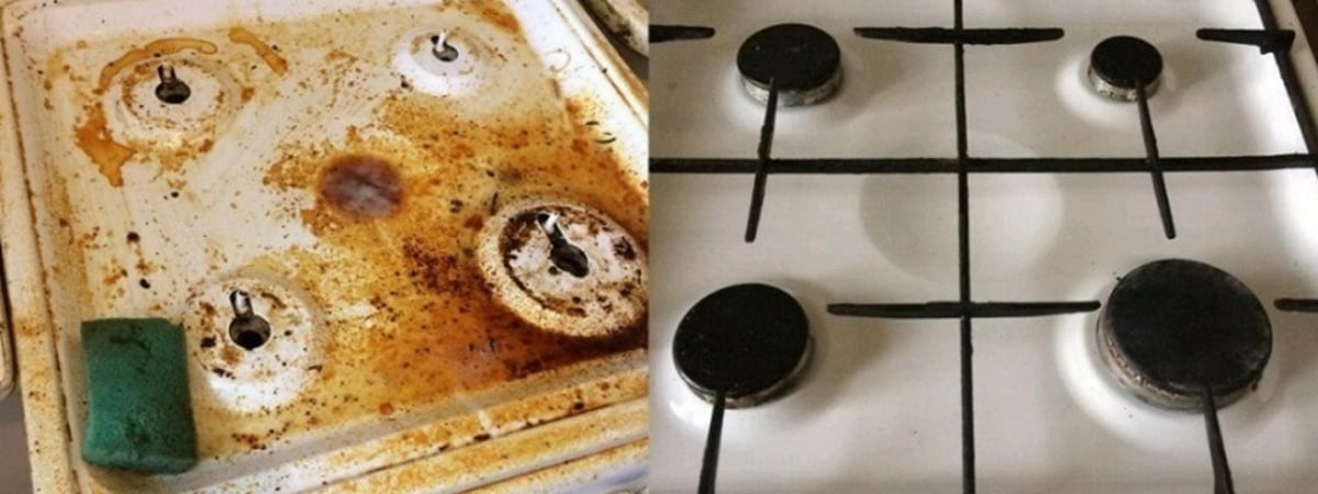 Почистите конфорки этой домашней смесью — и они засияют как новые. Нужны 4 доступных продукта — Полезно