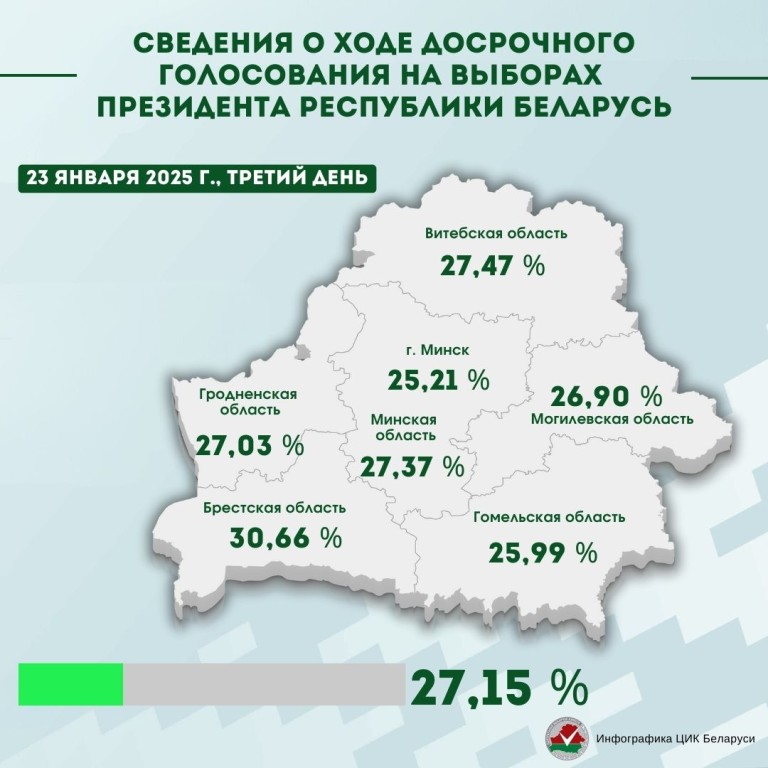 На выборах президента досрочно проголосовали уже 27,15% избирателей