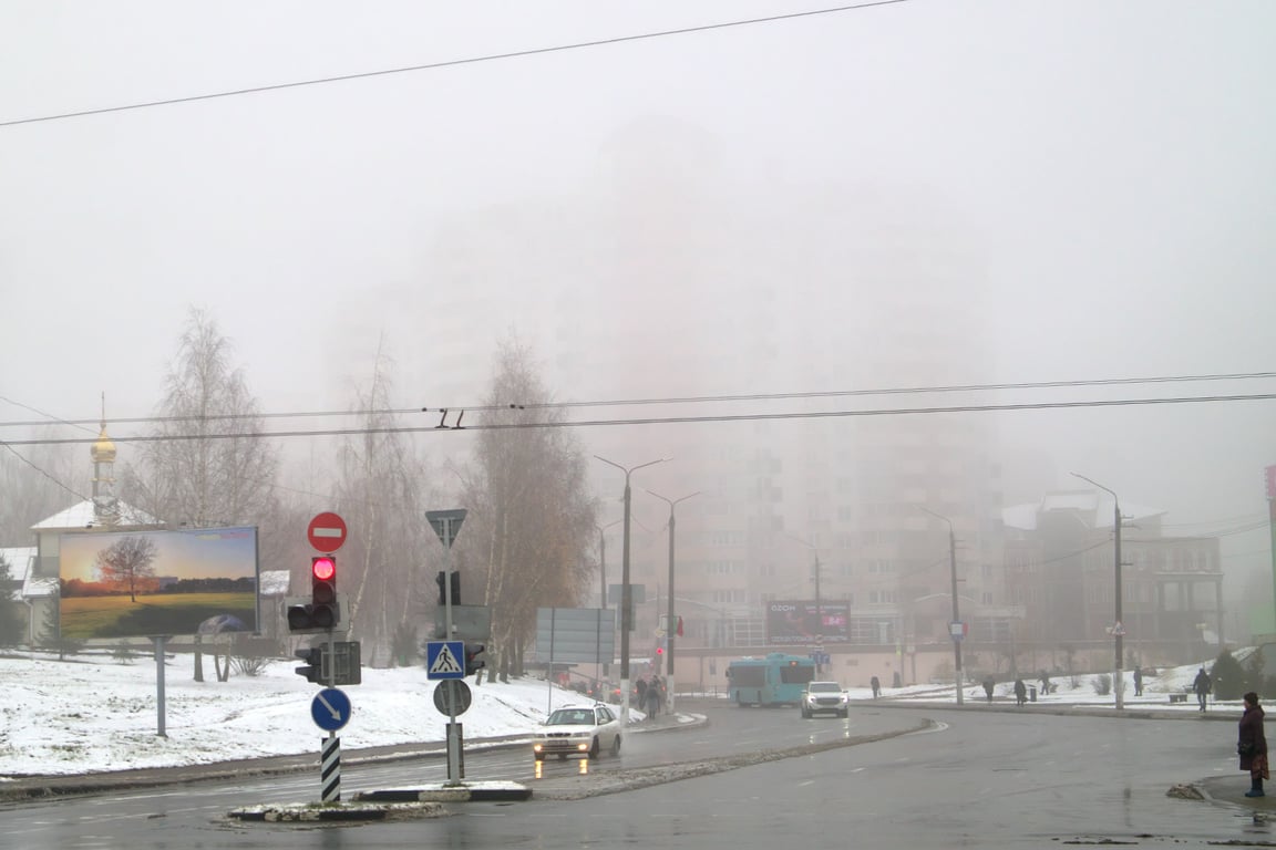 Аномальный туман над Витебском. Фото Сергея Серебро