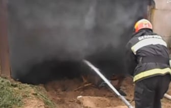 В Брестском районе горел сеносклад