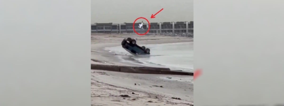 «Такое только в кино бывает» — Видео аварии с «улетевшим» водителем собрало почти 5 млн просмотров в Х — Видео