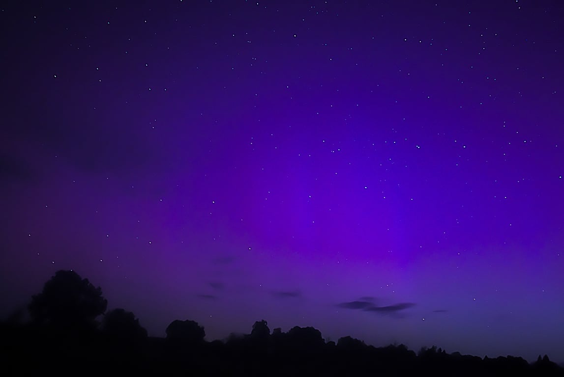 Полярное сияние над Беларусью. Чашникский район Витебской области. Фото Сергея Серебро