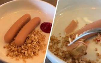 В одном из минских ресторанов начали продавать «сосиски», внутри которых — творог. Это как? — Видео