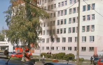В Могилеве загорелась поликлиника — Видео