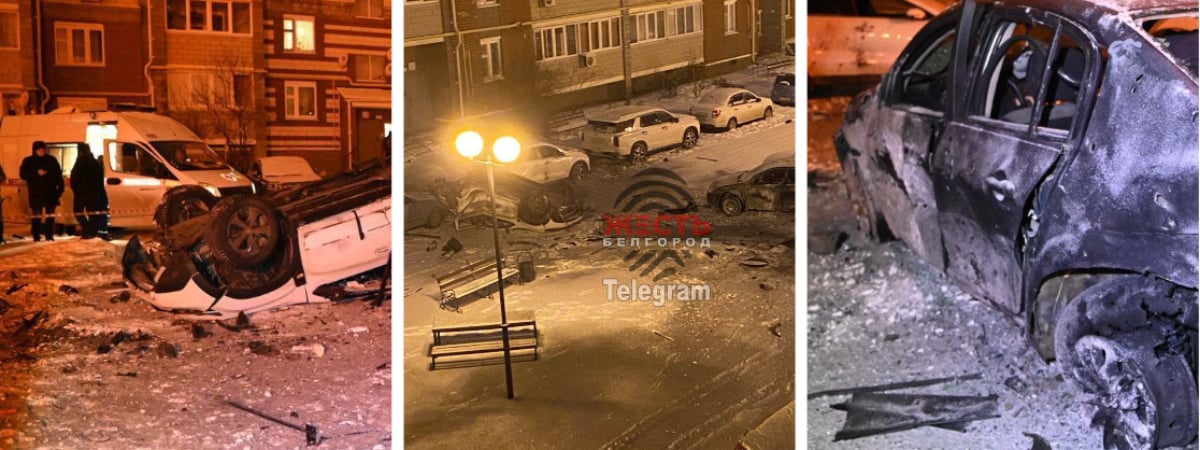 На видео попал прилёт снаряда во двор жилой многоэтажки в Белгороде — Видео