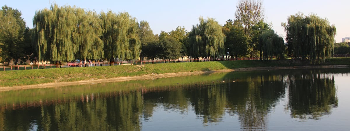 Пруд, надувная горка и много отдыхающих  – один летний вечер из жизни улицы Репина в Гродно