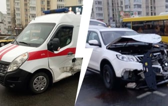 Появилось видео столкновения легковушки и скорой помощи в Минске — Видео