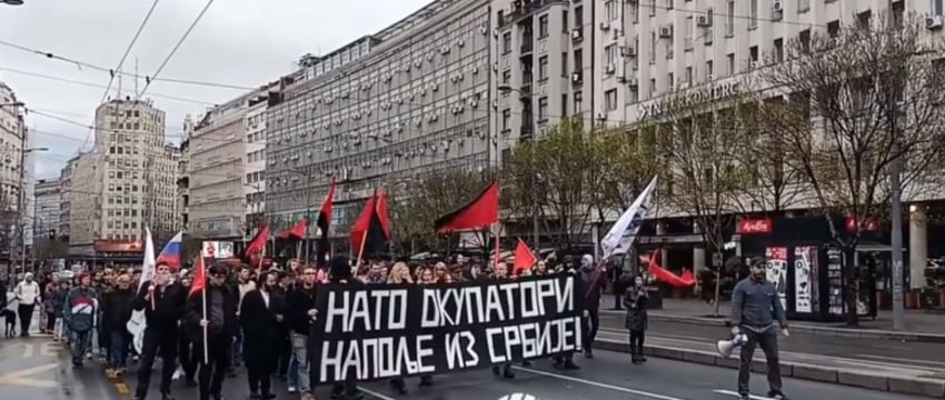 Митинг против НАТО прошел в Белграде