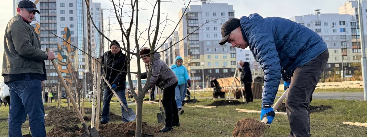 В Гродно на Курчатова посадили липы и открыли спортивную площадку