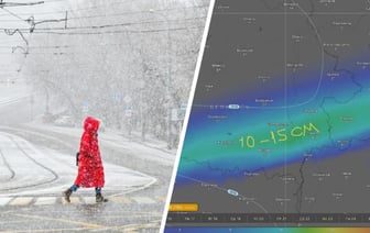 До 15 см? Из-за сильных снегопадов синоптики продлили оранжевый уровень опасности для 2 областей Беларуси — Фото