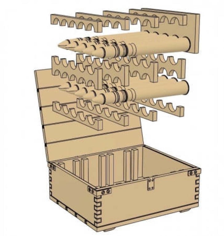 Ящик для 45мм снарядов на 10 мест. По словам собеседника, такие же ящики делали на промзоне колонии. Фото: arma-models.ru