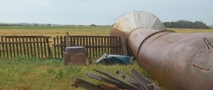 Водонапорная башня рухнула под Кобрином из-за непогоды