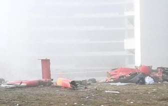 Вертолет врезался в здание больницы в Турции