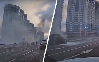 «Люди пытались тушить» — В Минске прямо на дороге загорелась легковушка — Видео