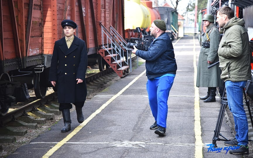 В Барановичах высадился десант немецких солдат. Идет съемка телефильма