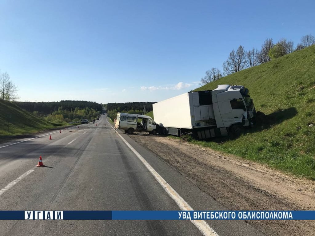 Еще одно смертельное ДТП: микроавтобус и фура столкнулись в Оршанском районе. Фото ГАИ