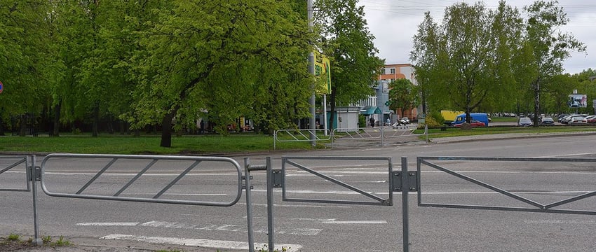 Закрытие пешеходного перехода на улице Быховской в Гомеле