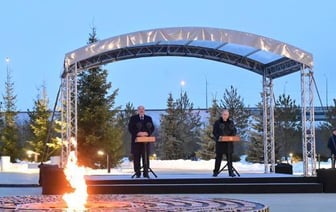 Лукашенко с Путиным открыл мемориал жертвам геноцида в Ленобласти