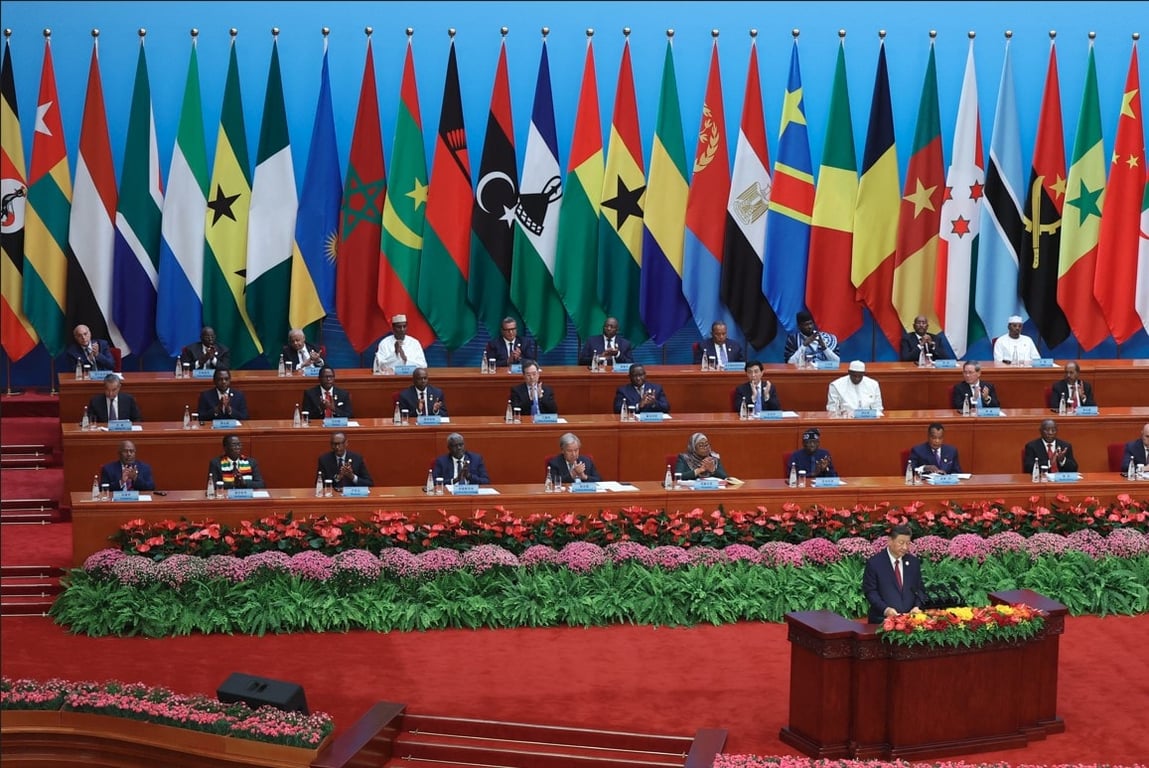 Xi Jinping delivers a keynote speech at the opening ceremony of the ninth Forum on China-Africa Cooperation Summit