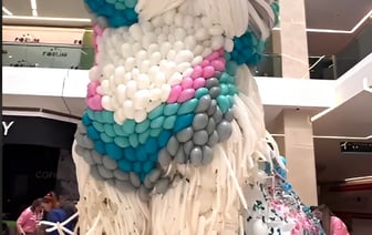 «Плакали, когда лопали» — В Казахстане экоактивисты распорядились ликвидировать фигуру кошки из воздушных шаров — Видео