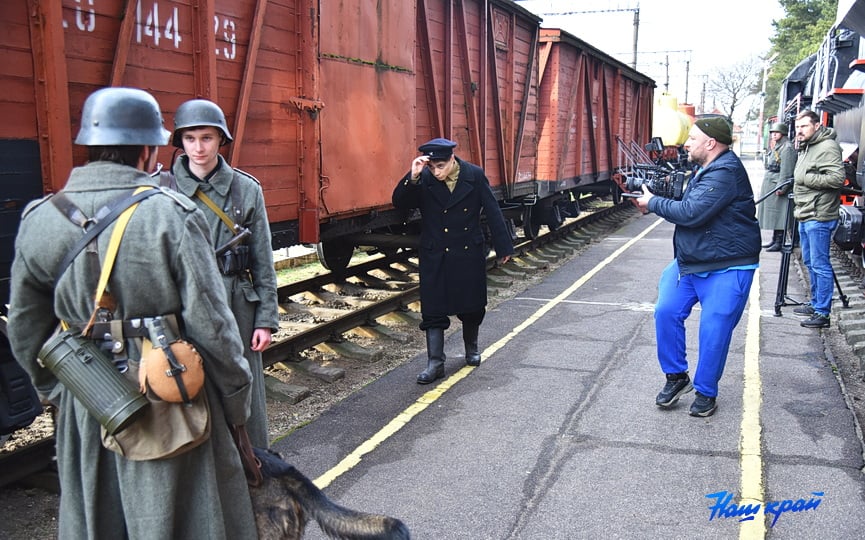 В Барановичах высадился десант немецких солдат. Идет съемка телефильма