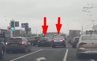 Водитель подрезал автомобиль, а это оказалась машина ГАИ. Видео