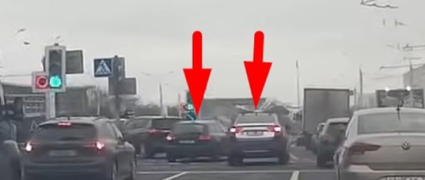 Водитель подрезал автомобиль, а это оказалась машина ГАИ. Видео