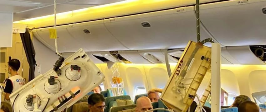 Снижение сингапурского рейса, попавшего в зону турбулентности, на 6000 футов всего за 5 минут
