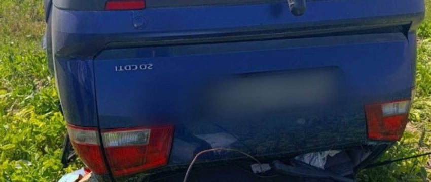 В Пинском районе перевернулся автомобиль. Вот как это произошло