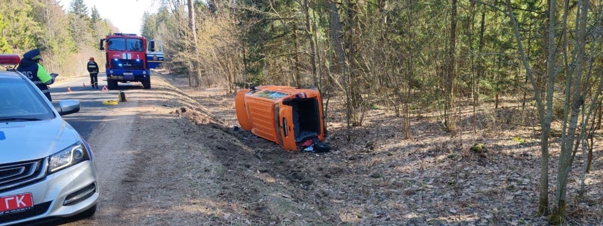 На Гродненщине велосипедист отправил бус в кювет — Фото