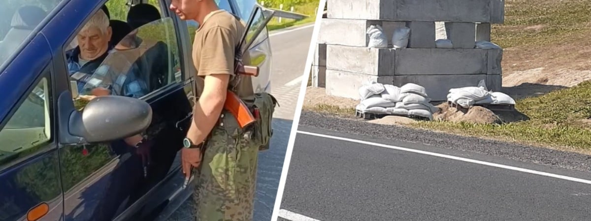 На дорогах Гродненщины установили блок-посты с «противодронными сетками» — Видео