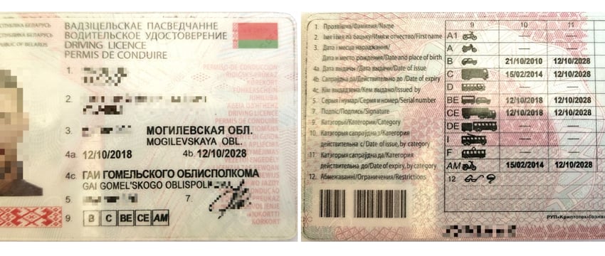 Житель Могилевщины пытался въехать в Литву по поддельным водительским удостоверениям. Их было сразу два