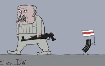 Гісторыя адной карыкатуры. Як Лукашэнку з аўтаматам намалявалі амаль трыццаць год таму