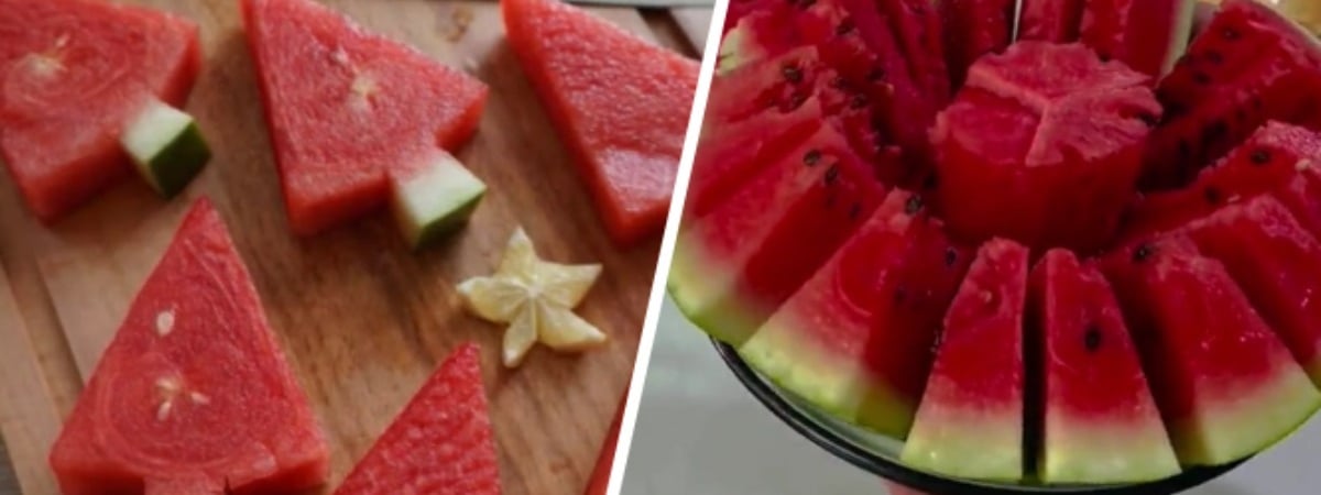 Как быстро нарезать арбуз в виде ёлочки? Нашли 5 проверенных способов для эффектной подачи — Полезно