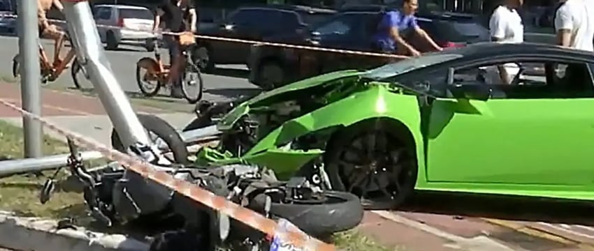 Мужчина врезался на Lamborghini во вора, который украл его Rolex под дулом пистолета.
