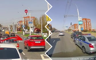 «Это не перекрёсток, а квест» — Пользователей TikTok удивил странный манёвр легковушки на перекрёстке в Минске — Видео